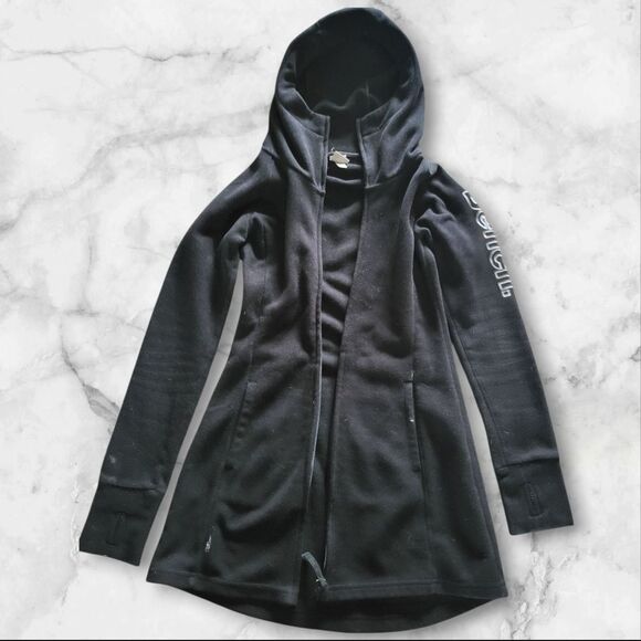 Women's XS BENCH Black Hooded Long Sleeve Fleece Jacket - Picture 1 of 6